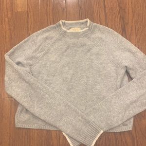 Gray Hollister sweater with white trim